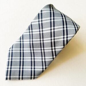 Men's Tommy Hilfiger Blue Plaid 100 Silk Neck Tie